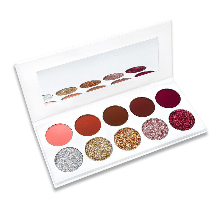 10-Color Eyeshadow Palette - Matte & Glitter Neutrals for Everyday Glam | Vegan & Cruelty-Free
