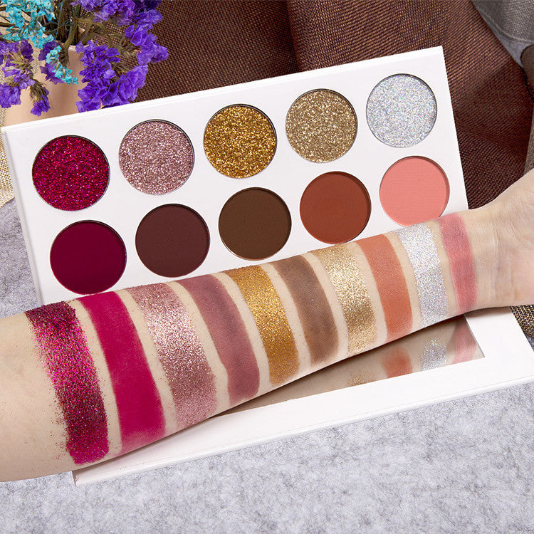 10-Color Eyeshadow Palette - Matte & Glitter Neutrals for Everyday Glam | Vegan & Cruelty-Free