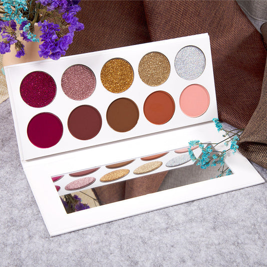 10-Color Eyeshadow Palette - Matte & Glitter Neutrals for Everyday Glam | Vegan & Cruelty-Free