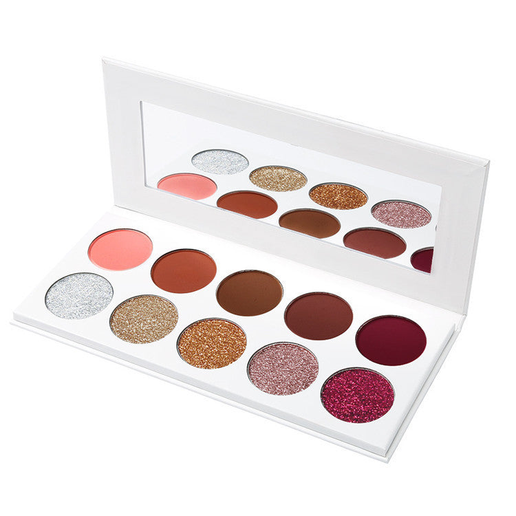 10-Color Eyeshadow Palette - Matte & Glitter Neutrals for Everyday Glam | Vegan & Cruelty-Free