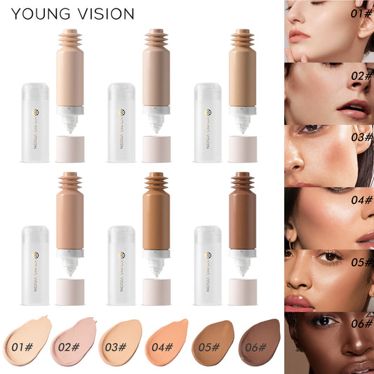 Multi-Use Liquid Foundation Makeup, Full Coverage Lightweight Buildable Foundation, Natural Finish