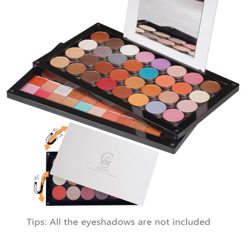 Coosei Arcylic Empty Magnetic Eyeshadow Makeup Palette with Mirror Stackable 2 Layers Overlap dABL2 - Coosei