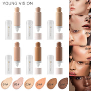 Multi-Use Liquid Foundation Makeup, Full Coverage Lightweight Buildable Foundation, Natural Finish