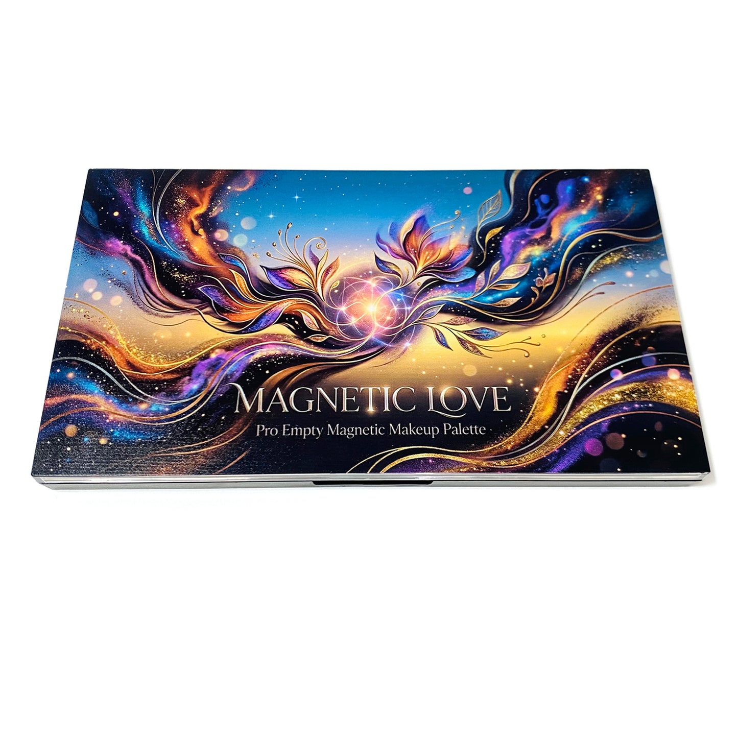 Coosei Empty Magnetic Makeup Palette "Magnetic Love" - 21 Pans Custom Depotting Organizer for Eyeshadow & Blush, Travel MUA Kit