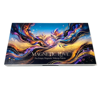 Coosei Empty Magnetic Makeup Palette "Magnetic Love" - 21 Pans Custom Depotting Organizer for Eyeshadow & Blush, Travel MUA Kit