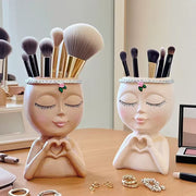 Girl Makeup Brush Holder: Floral Desk Organizer Pen Pot Mutiple Founction Holder