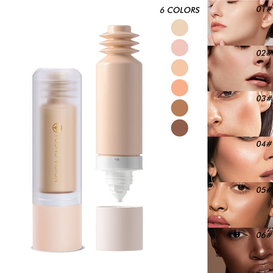 Multi-Use Liquid Foundation Makeup, Full Coverage Lightweight Buildable Foundation, Natural Finish