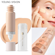 Multi-Use Liquid Foundation Makeup, Full Coverage Lightweight Buildable Foundation, Natural Finish