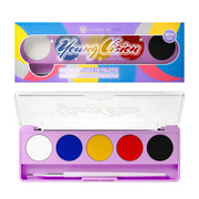 Water-Activated Face & Body Paint Palette Set – Neon Fluorescent, Glow Under UV and Blacklight, FX Makeup for Face Painting, Blacklight Glow, Eyeliner, and Body Art