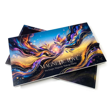 Coosei Empty Magnetic Makeup Palette "Magnetic Love" - 21 Pans Custom Depotting Organizer for Eyeshadow & Blush, Travel MUA Kit