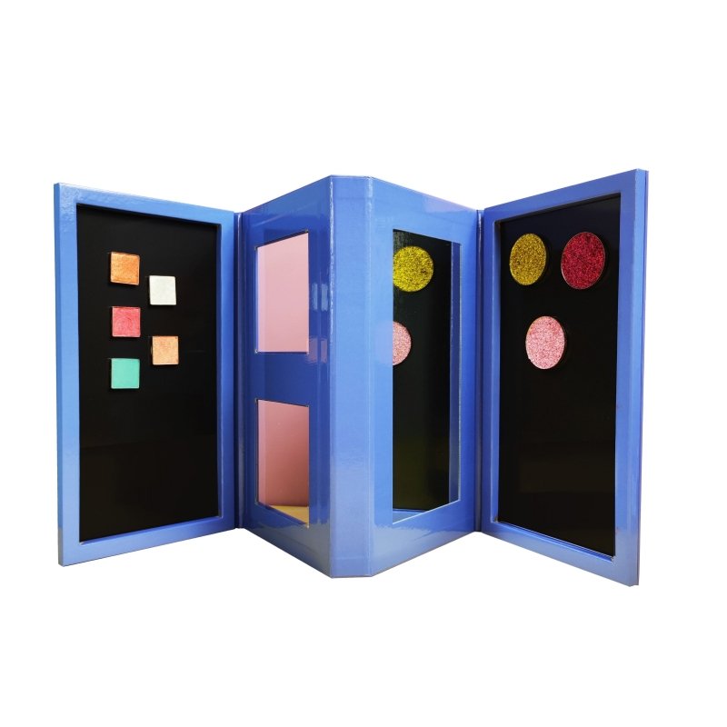 Paleta de sombras de ojos magnética vacía y plegable Coosei con espejo Paleta de cartón DBL2