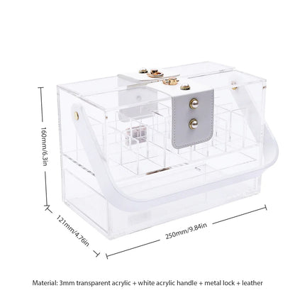 Large Clear Acrylic Cosmetic Makeup Storage Box Organizer - Stylish, Durable, and Functional