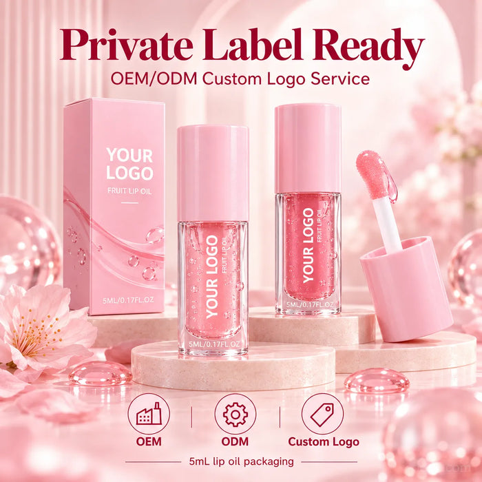 Private Label Natural Shine Lip Oil - Non-Sticky 5mL