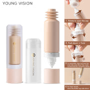 Multi-Use Liquid Foundation Makeup, Full Coverage Lightweight Buildable Foundation, Natural Finish