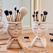 Girl Makeup Brush Holder: Floral Desk Organizer Pen Pot Mutiple Founction Holder