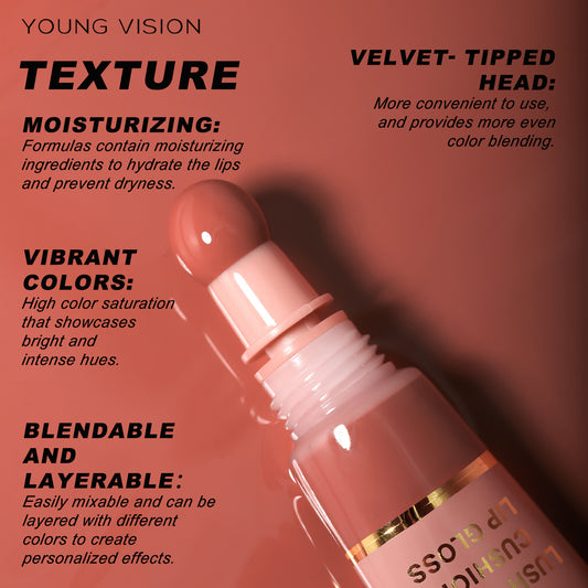 Liquid Glossy Lip Gloss Plush Brush Head Squeeze Lip Gloss Lip Glaze