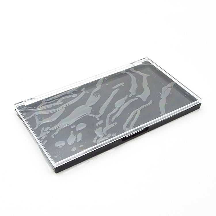 Magnetic Makeup Palette Empty with Clear Lid – Rectangular Black Base